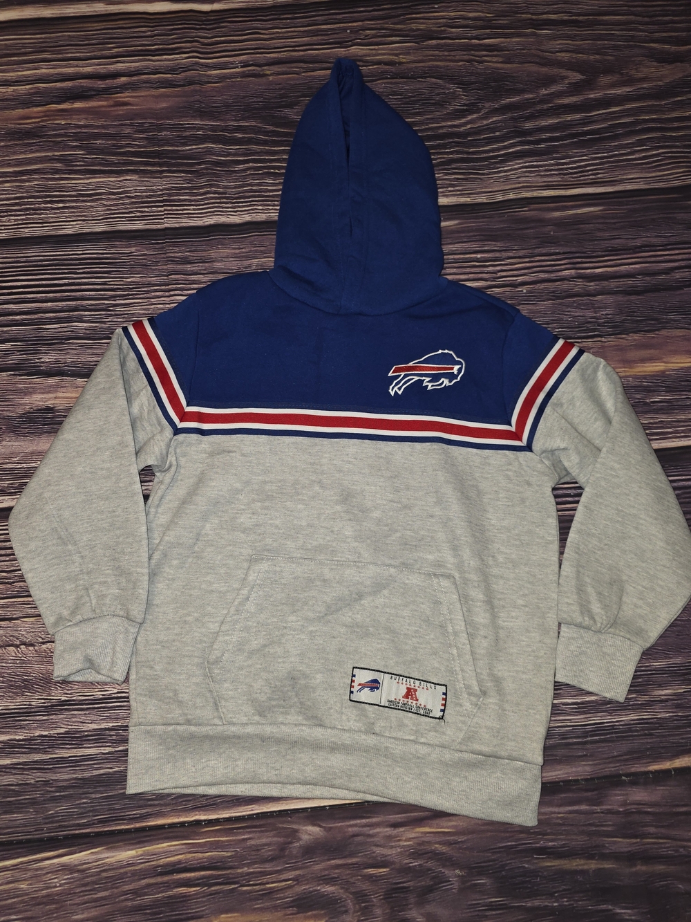 NFL Buffalo Bills Youth Blue & Gray Pullover Hoodie